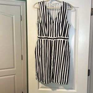 Jcrew size 14 button up stripe dress